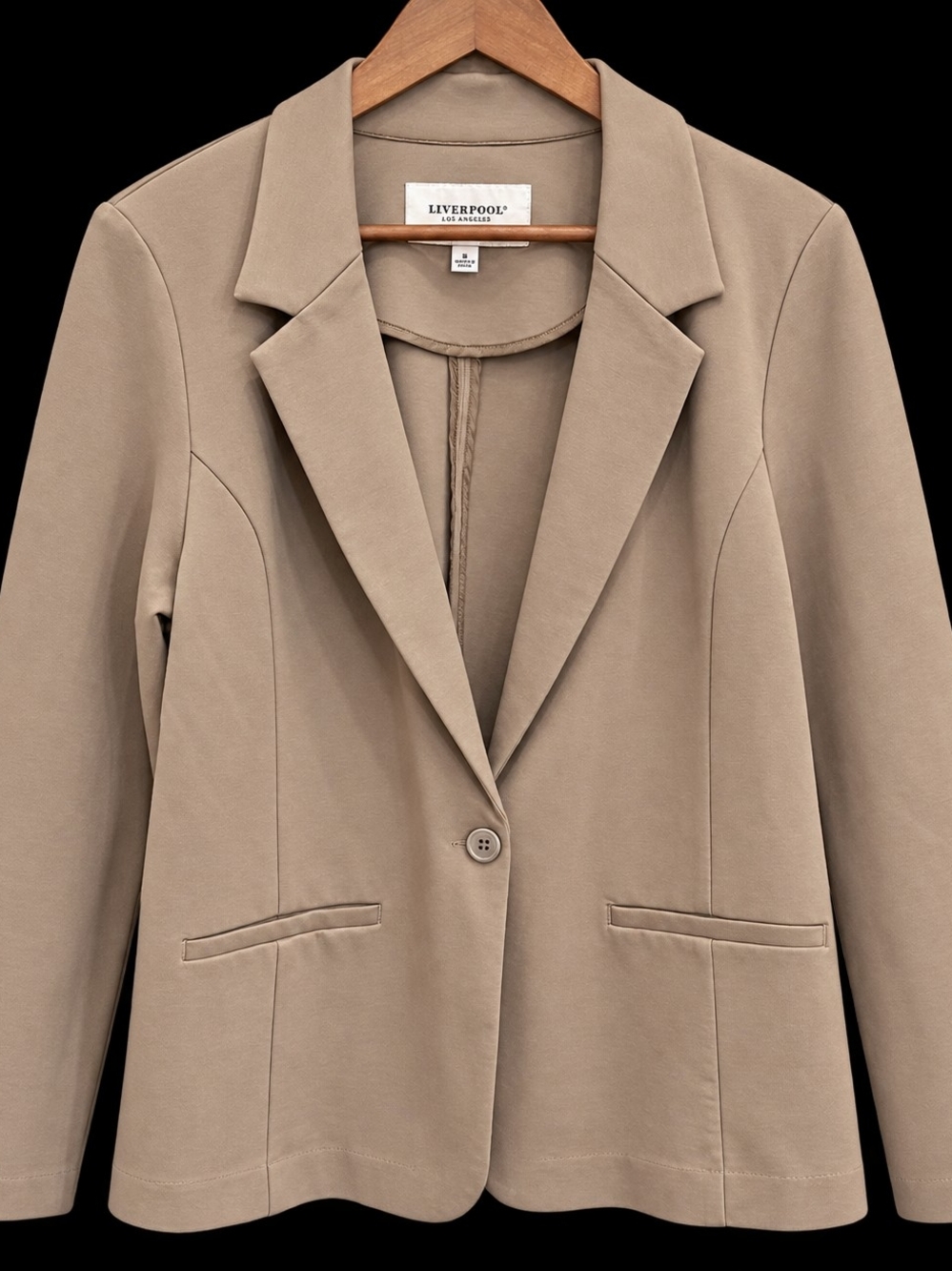 Liverpool Women's Tan Single-Button Blazer